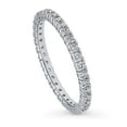 thumbnail image 1 of BERRICLE Sterling Silver Wedding Rings Round Cut Cubic Zirconia CZ Eternity Ring for Women, Rhodium Plated Size 4.5, 1 of 13