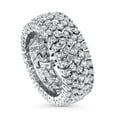 thumbnail image 1 of BERRICLE Sterling Silver Wedding Rings Round Cut Cubic Zirconia CZ Statement Eternity Ring for Women, Rhodium Plated Size 9, 1 of 11