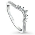 thumbnail image 1 of BERRICLE Sterling Silver Wishbone Wedding Rings Cubic Zirconia CZ 7-Stone Curved Band for Women, Rhodium Plated Size 7.5, 1 of 8