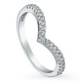 thumbnail image 1 of BERRICLE Sterling Silver Wishbone Wedding Rings Round Cut Cubic Zirconia CZ Curved Eternity Ring for Women, Rhodium Plated Size 7, 1 of 9