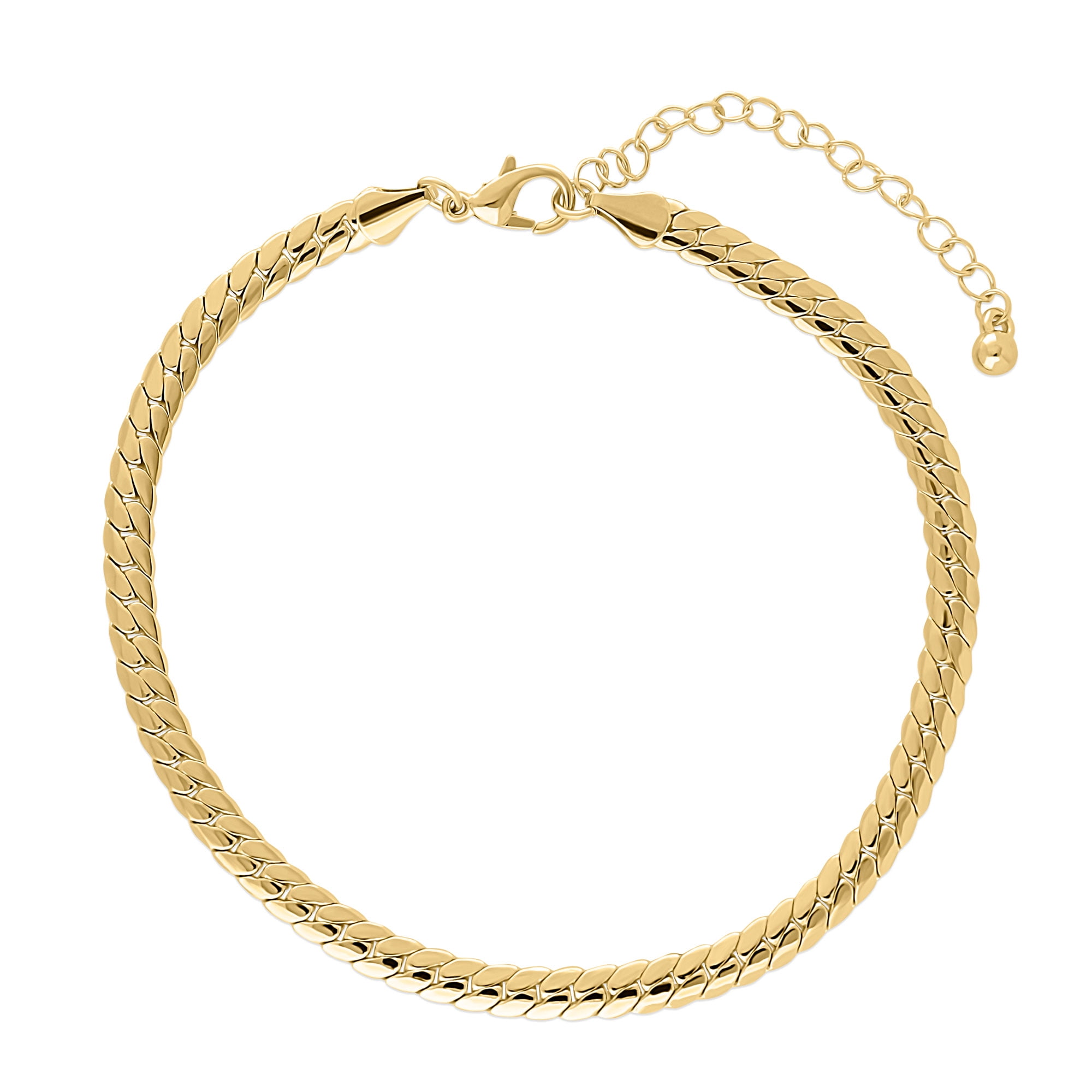BERRICLE Wheat Chain Anklet Ankle Bracelet for Women, Gold-Tone