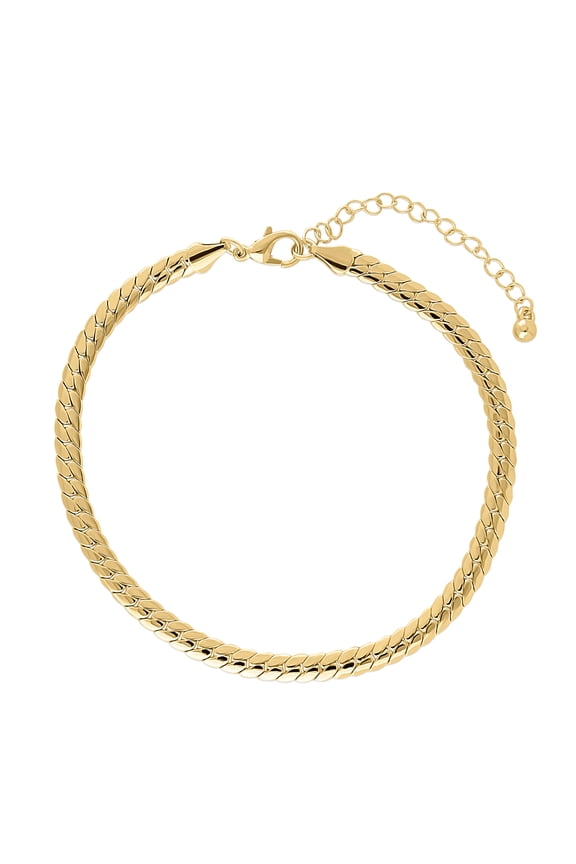 Wheat Chain Anklet Ankle Bracelet for Women, Gold-Tone