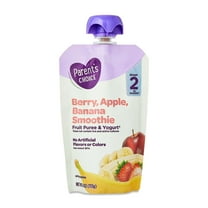 Parent's Choice Stage 2 Baby Food, Berry, Apple, Banana Smoothie Fruit Puree and Yogurt, 4 oz Pouch