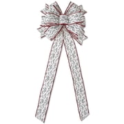 White and Red Berry Leaves Decorative Christmas Bow, by Holiday Time