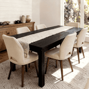 BERRY NEST 30.71 in Wood Farmhouse Outdoor Dining Table, Black