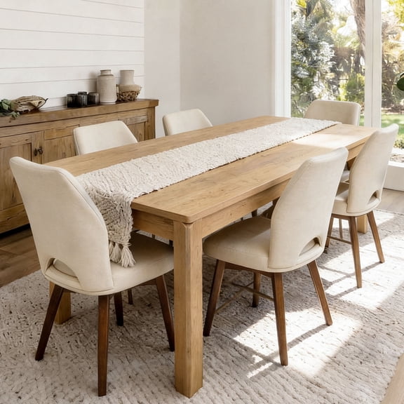 Farmhouse Dining Table, 70" Rectangular Wooden Kitchen Table for 4–6 People, Modern Dining Table & Home Office Desk for Family Gatherings and Study, Easy to Clean, Rustic