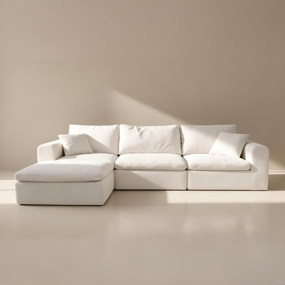 BERRY NEST Modular Sectional Boneless Couch, Oversized Cloud Sofa with High Back Pillows, No Assembly Required Couches for Living Room & Apartment, Comfy Seating for Families & Renters, Black