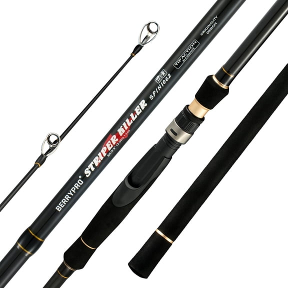 BERRYPRO Light Surf Spinning Rod Striper Fishing Rod Striped Bass Surf Rod 10'6‘’-2pc