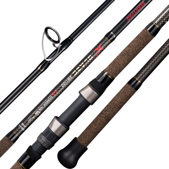 BERRYPRO Surf Rod Pure Carbon Surf Spinning Rod Graphite Surf Fishing Rod 10'-Spinning-2pc
