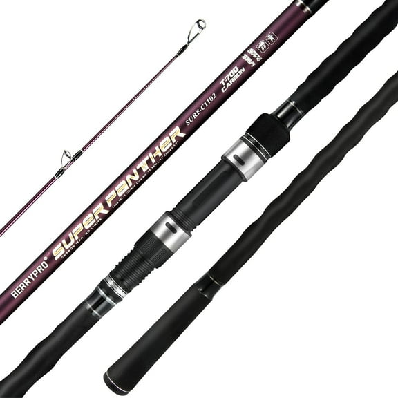 BERRYPRO Surf Spinning Rod Surf Casting Fishing Rod Carbon Fiber Travel Fishing Rod(11'-Spinning-2pc)