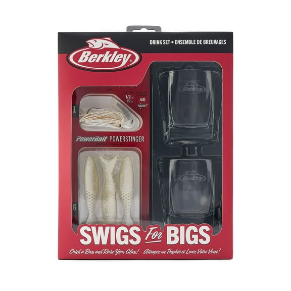 Berkley Swigs for Bigs Drink Set and Bladed Jig Kit, Pearl White, 9-Piece Kit