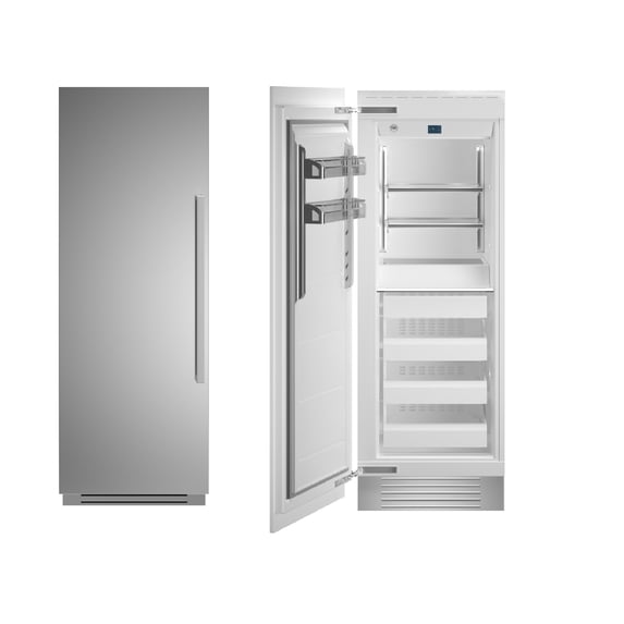 Bertazzoni 30 Inch Freezer Column Refrigerator with 16.84 cu. ft. Capacity, Side-to-Side Airflow, Ice Maker, and External Water Filter: Left Hinged