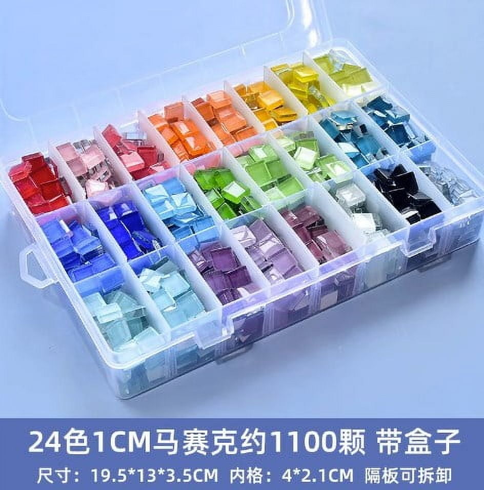 BERTDOMD Mosaic Tiles Box for Crafts - Stained Glass Pieces, Picture Frame Tiles, Tiles, and Mosaic Making Supplies