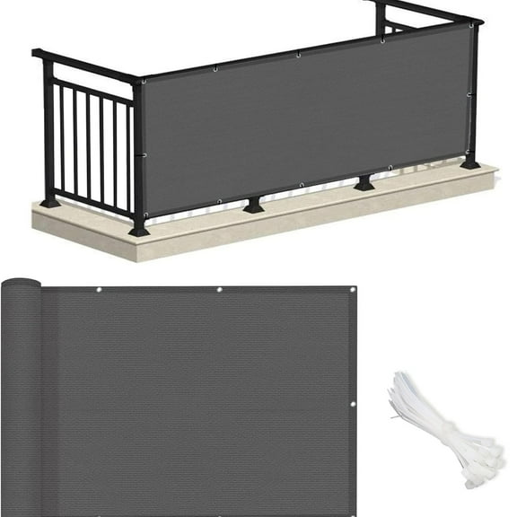 BERTDOMD Outdoor Balcony Privacy Screen Set - Patio Deck Sunshade Cloth for Garden, Apartment, Yard Privacy and Wind Cover