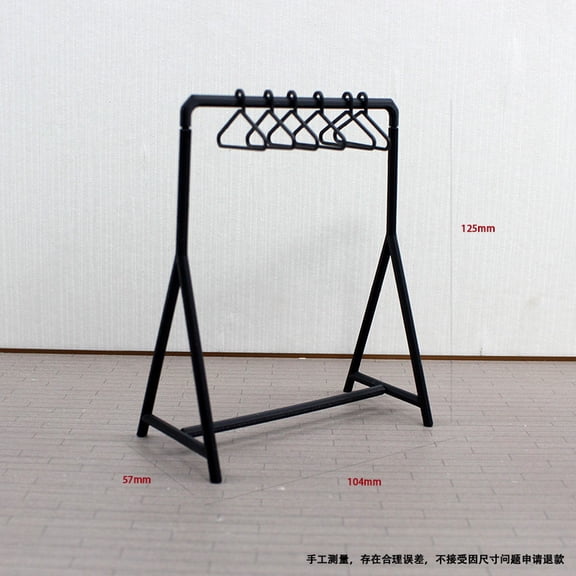 BERTDOMD Miniature Doll House Furniture Set - Clothes Hanger Rack for Doll Clothing Display and Storage Organizer