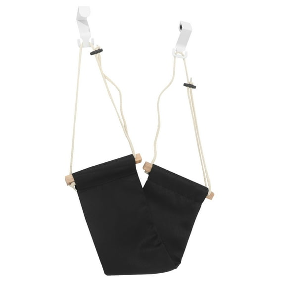 EXHUMKY Ergonomic Foot Hammock with Black Polyester Fabric and Frame for Comfortable Office Use, 1 Set