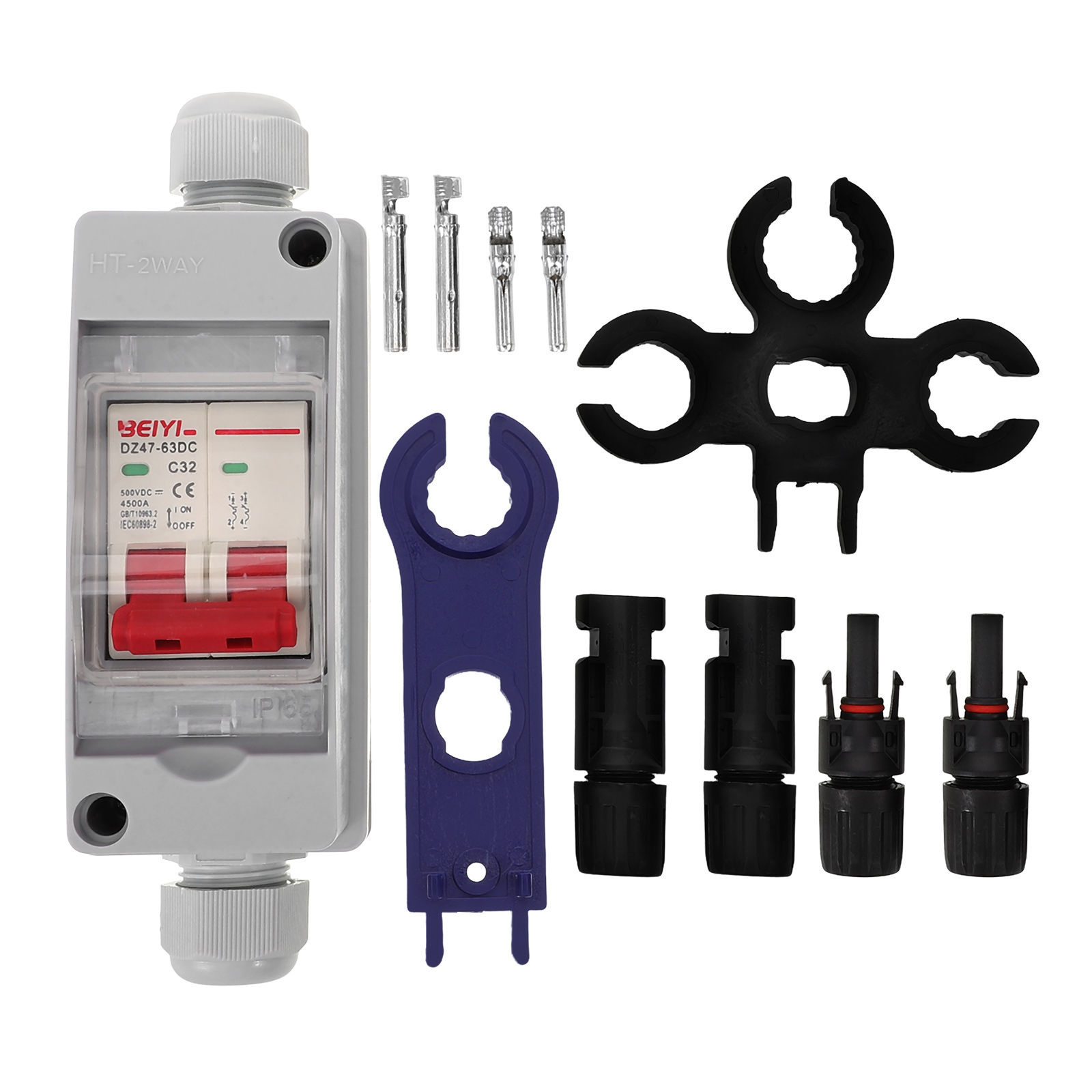 BERTDOMD 1 Set of Solar Junction Power Distribution Junction Box Electrical Box Plastic Distribution Protection Box