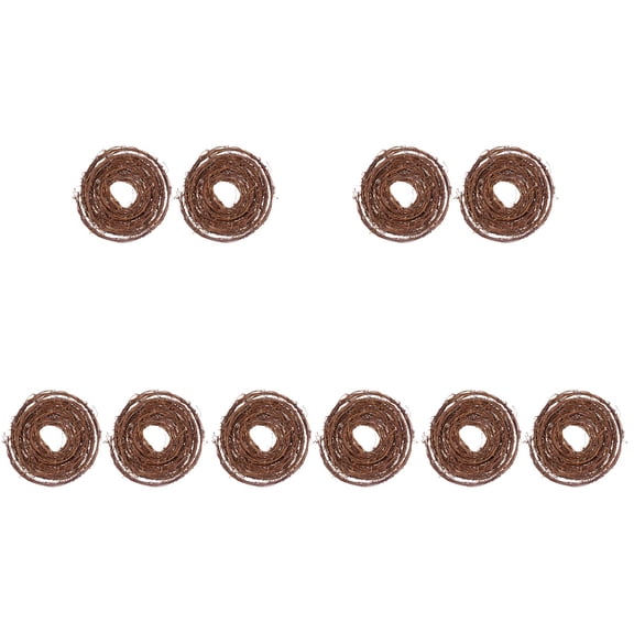 EXHUMKY Exhumky Natural Vine Rattan Wreath Pendant Coffee for Home Decor 10Pcs