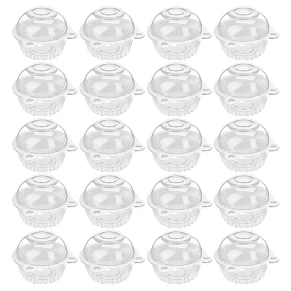 BERTDOMD 100pcs Clear Plastic Cupcake Containers with Lids, Muffin Holders, Small Cake Boxes, Dessert Packaging, Baking Cup Cases