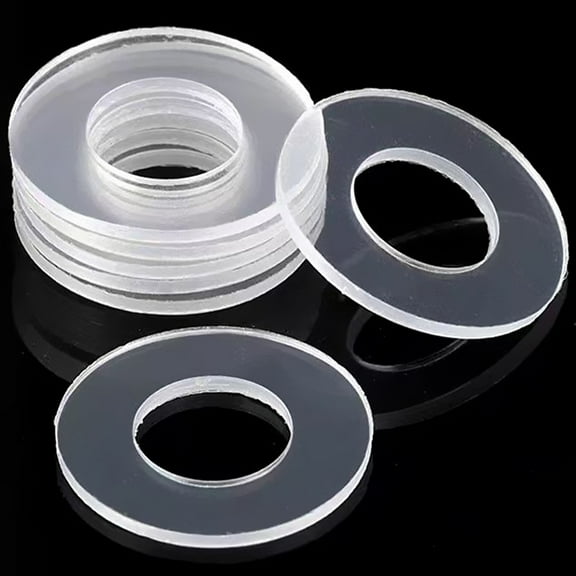 BERTDOMD 100pcs Clear Plastic Flat Washers Sealing Gaskets Replacement for Faucet Pipe Water Hose