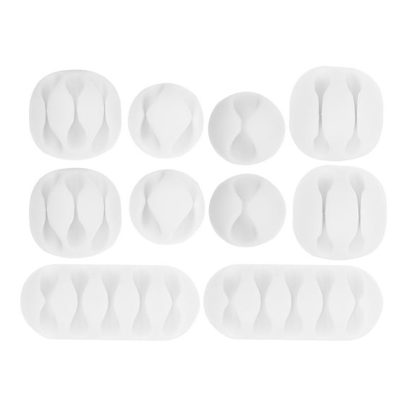BERTDOMD 10Pcs Desk Wire Management Clips Plastic Cable Organizer Cord Holder for Home Office Accessories
