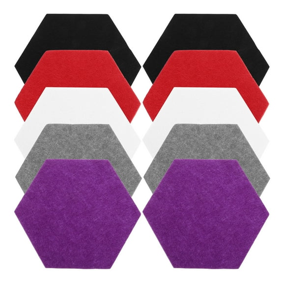 EXHUMKY BERTDOMD 10pcs Hexagon Felt Board Tiles Sound Absorption Wall Decor for Adults Teenagers