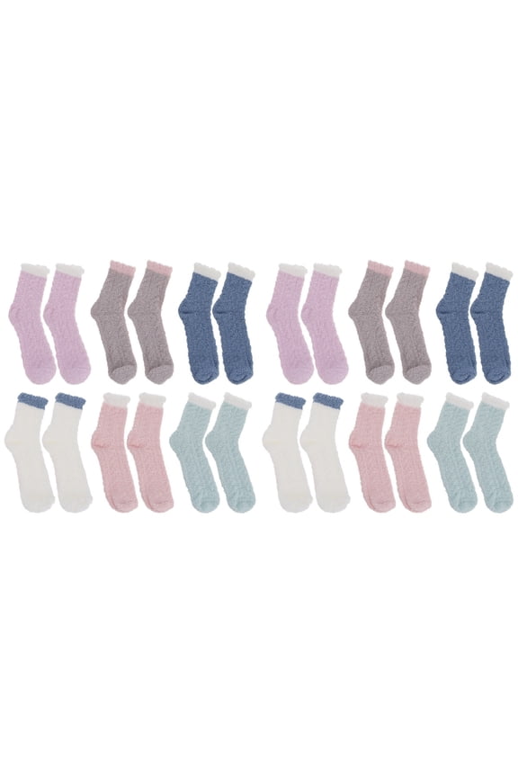 EXHUMKY BERTDOMD 12 Pairs Warm Socks for Women, Comfortable Everyday Wear, Soft Cozy Winter Socks, Size 12.63.10.8in