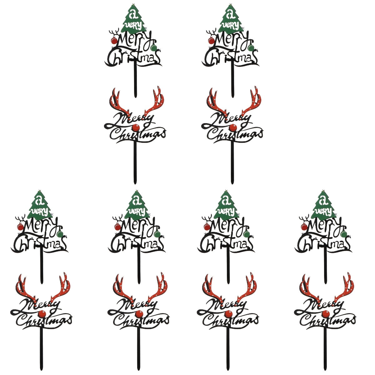 EXHUMKY BERTDOMD 12 Pcs Festive Cake Toppers for Holiday Parties and ...