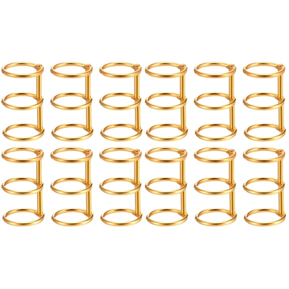 EXHUMKY Loose-Leaf Notebook Coils Golden for Document Sorting 12Pcs