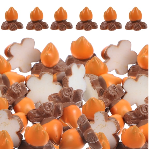 BERTDOMD 120 pcs Miniature Campfire Model Set, Realistic Resin Bonfire Decoration for Dollhouse, Crafts, and Home Display