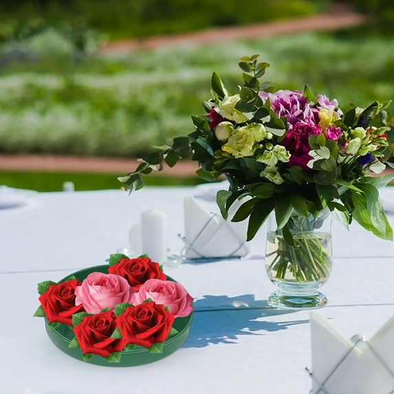 BERTDOMD 12pcs Round Plastic Flower Arrangement Bases for Centerpiece Bowls, Bowl Stands for Weddings and Party Decorations
