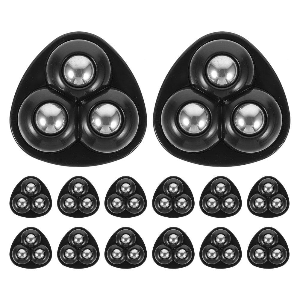 EXHUMKY Universal Adhesive Swivel Casters 14Pcs Black ABS Steel Heavy Duty Replacement Wheels for Home Furniture