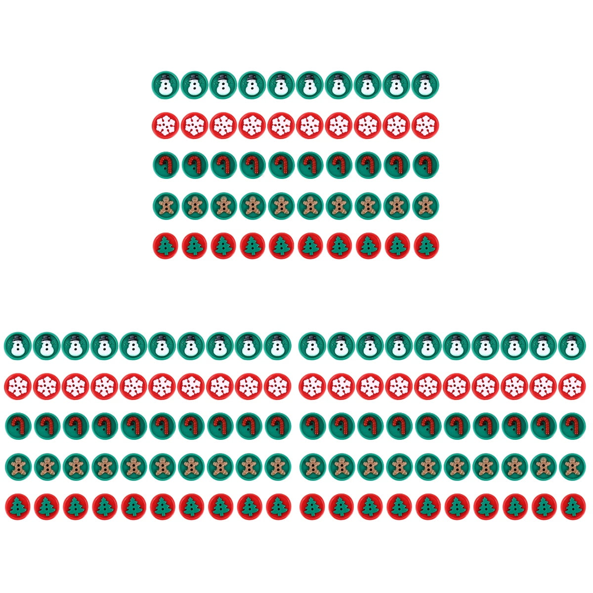 BERTDOMD 150-Piece Christmas Resin Decorative Buttons Flat Back for Sewing, Crafting, Scrapbooking, Projects and Holiday Decor
