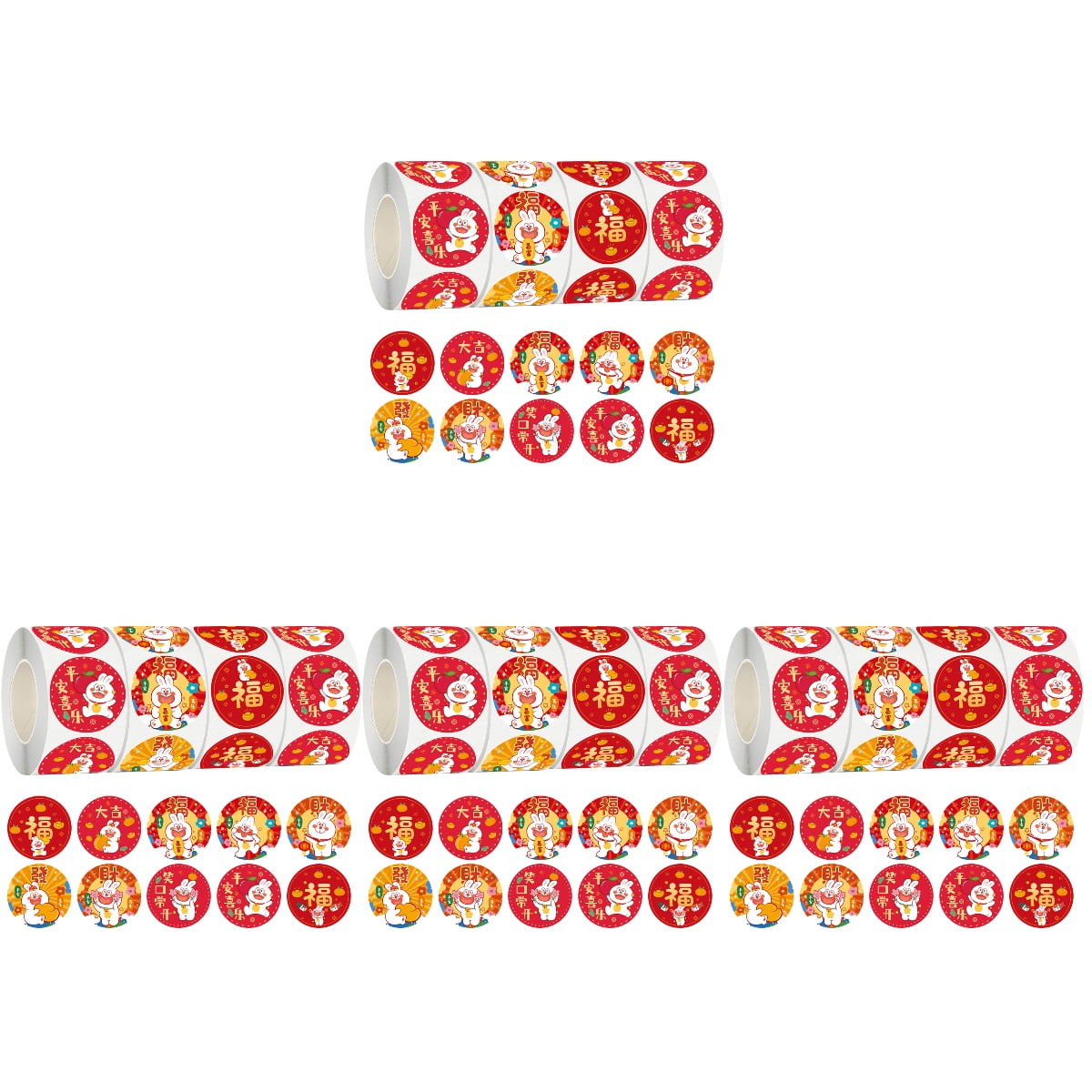 EXHUMKY New Year Holiday Stickers, Self-Adhesive Decorative Labels for Envelopes, Wrapping, and Party Supplies