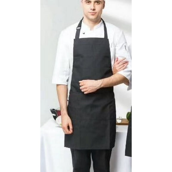 EXHUMKY BERTDOMD 2 Pcs Professional Simple Design Black Polyester Cotton Blend Chefs Cooking Work Environment Protection