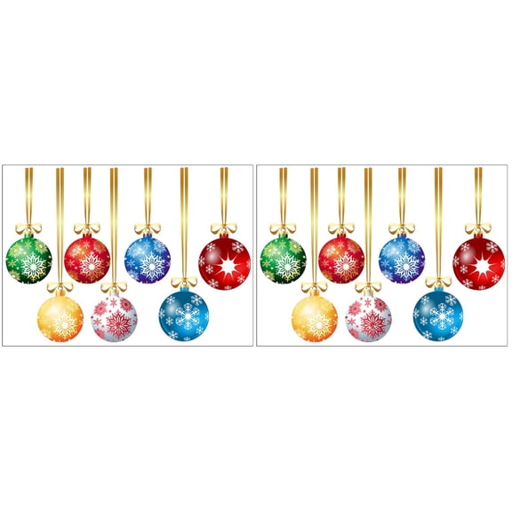 BERTDOMD 2 Sets Christmas Colorful Decals for Wall, Window, Door Glass - Holiday Adhesive Stickers Decoration