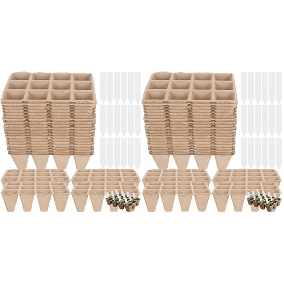 BERTDOMD 2-Pack Biodegradable Pulp Planting Cups Nursery Pots for Gardening Seed Starting Containers