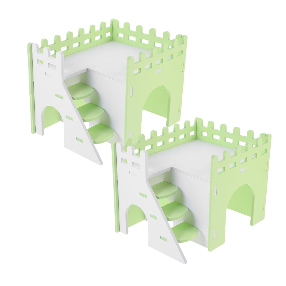 BERTDOMD 2 Sets Hamster PVC House with Ramp Small Animals Hideout Hut ...
