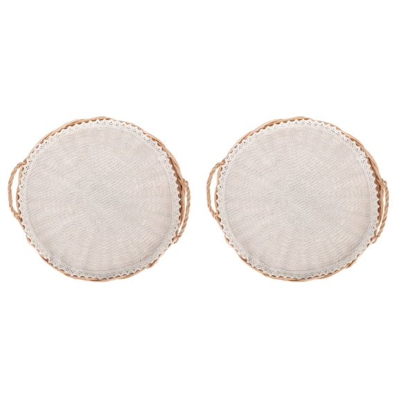 BERTDOMD 2 Sets Wicker Bread Baskets, Woven Storage Baskets for Kitchen, Household Bun and Bread Holder