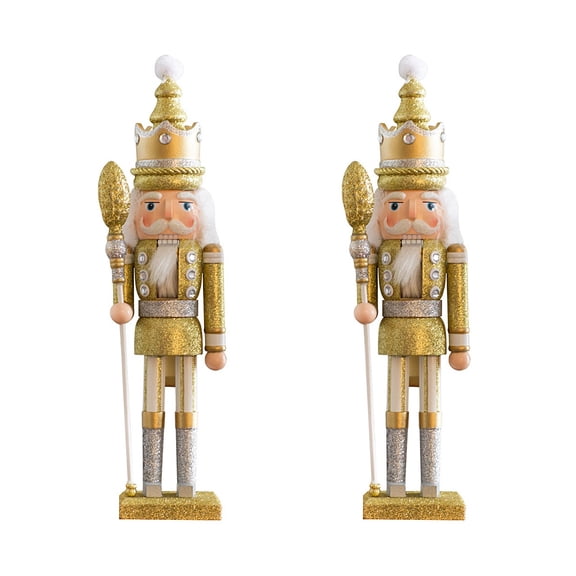 BERTDOMD 2-Pack Nutcracker Soldier Figurines Christmas Holiday Decorations Colorful Festive Ornaments for Home and Party Decor