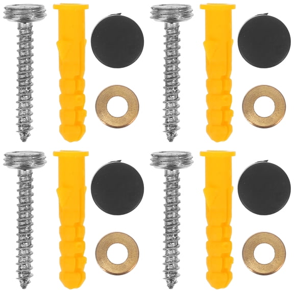EXHUMKY Plastic and Nickel-Plated Iron Decorative Screw Caps for Home and Office Use, 20 Sets
