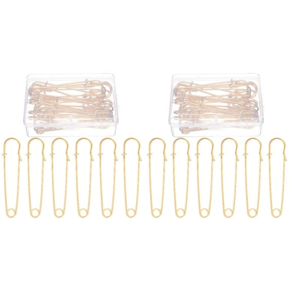 EXHUMKY BERTDOMD 20 Pcs Golden Safety Pin Clips Simple Retro Design for Holding Fabric and Fixing Clothing