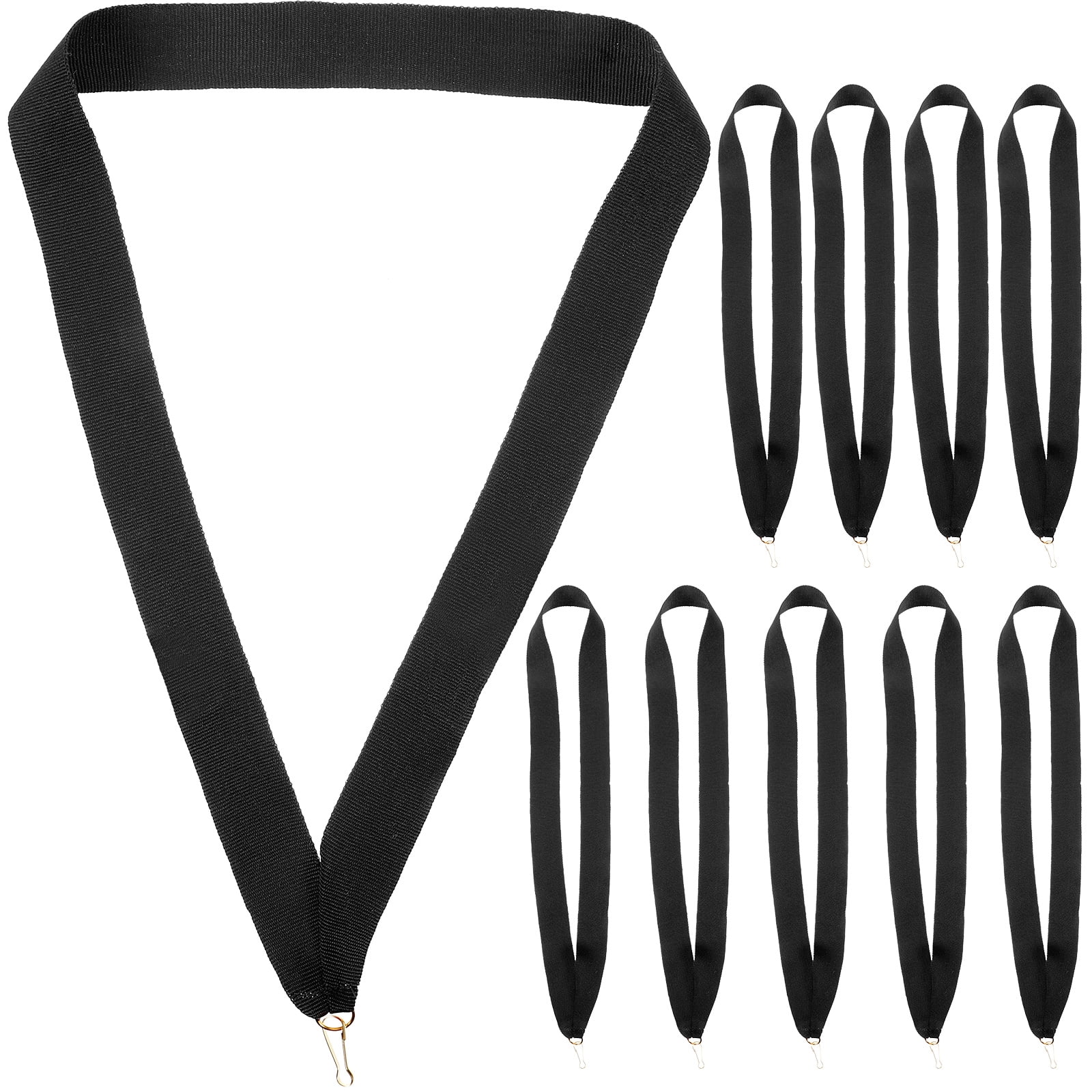BERTDOMD 20pcs Sports Medal Lanyards with Neck Ribbons and Clips for Award Medals, Competitions, Events - Black