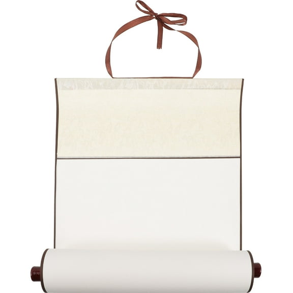 EXHUMKY Back to School Blank Scroll Blank Scroll Paper Hanging Scroll White Art Display 2Pcs