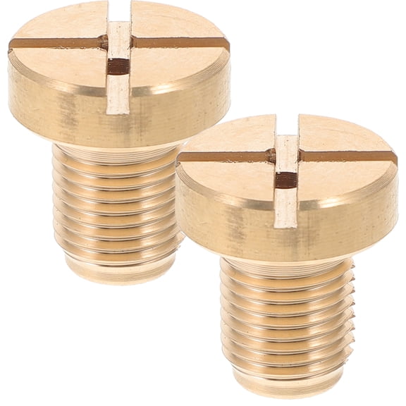 EXHUMKY BERTDOMD 2-Pack Radiator Coolant Bleed Screws Car Drain Valves Copper Golden Finish