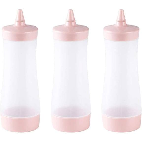 BERTDOMD Plastic Condiment Squeeze Bottles Set with Caps for Ketchup, Mustard, Hot Sauce, Oil, Salad Dressing Dispensers