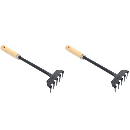 EXHUMKY Mini Garden Rake BERTDOMD 2Set One Handed Use for Small Space Gardening