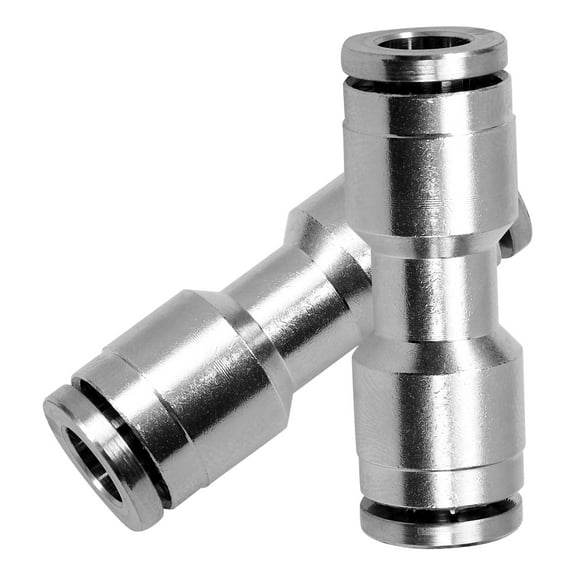 BERTDOMD 2pcs Push To Connect Fittings Pneumatic Push Connectors Quick Connect Fittings Air Tube Fittings(1/4'')