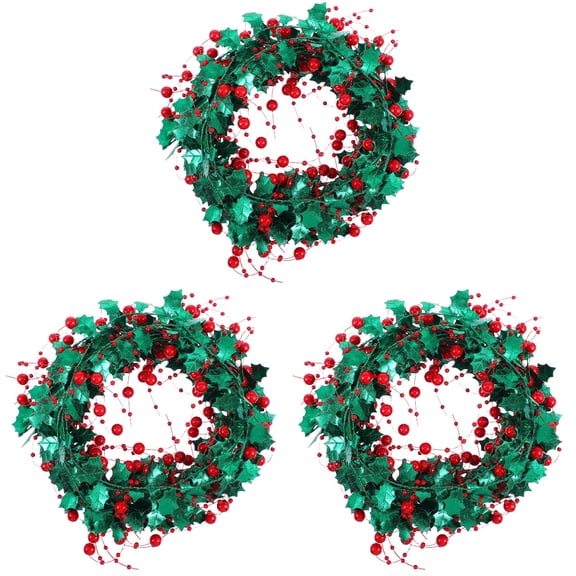 EXHUMKY BERTDOMD 3 Rolls Green Christmas Tinsel Garland Wire Decoration Party Supplies Holiday Decor