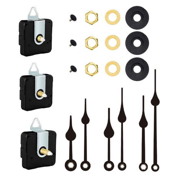 EXHUMKY BERTDOMD 3-Pack Silent Quartz Clock Movements with ABS Modern Design for Repair and Replacement Projects